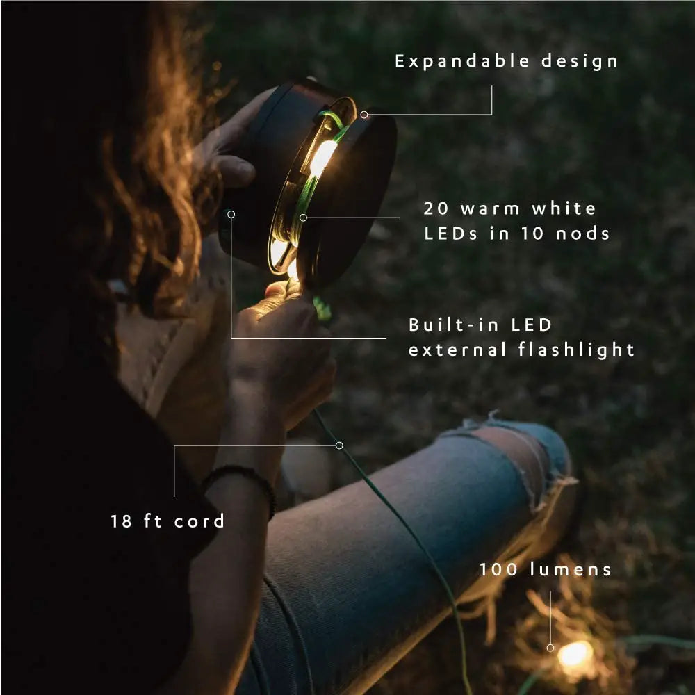 MPOWERD Luci Solar String Lights + Încărcător de telefon cu 100 de lumeni