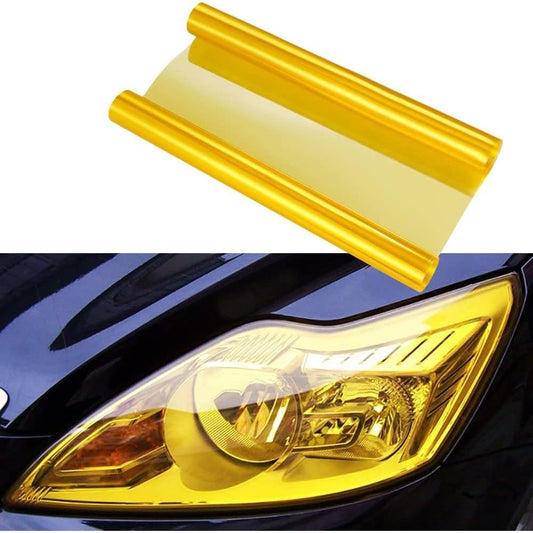 Folie protectie faruri / stopuri auto - Galben (pret/m liniar)-0