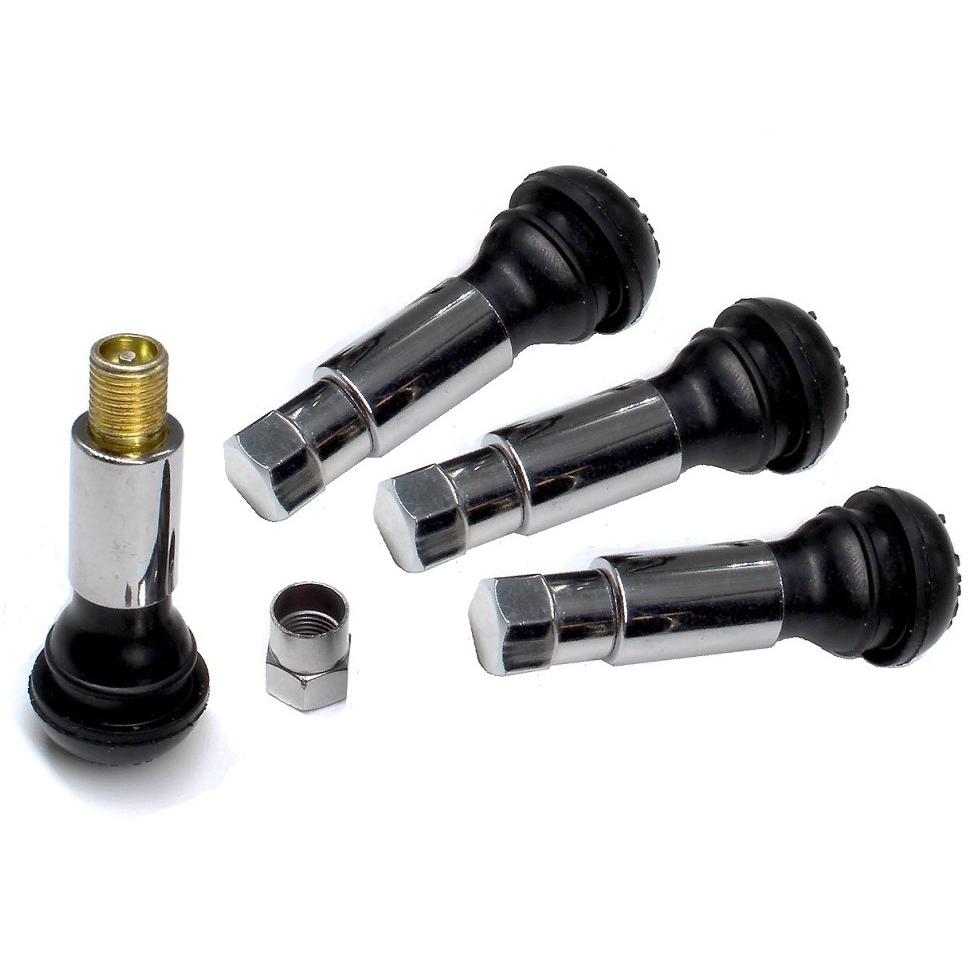 Set 4 Valve Metalice Cromate cu capac hexagonal-1