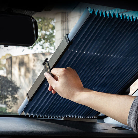 Parasolar auto retractabil de tip "Acordeon", dimensiune 65 x 150 cm-0