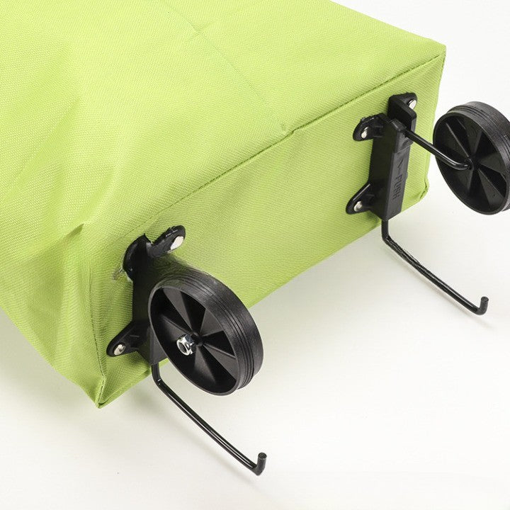 Geanta Pliabila, Flippy, 2 in 1, Carucior cu Roti, pentru Cumparaturi, 19 l, Verde, Plastic, 39 x 46 x 12 cm-6
