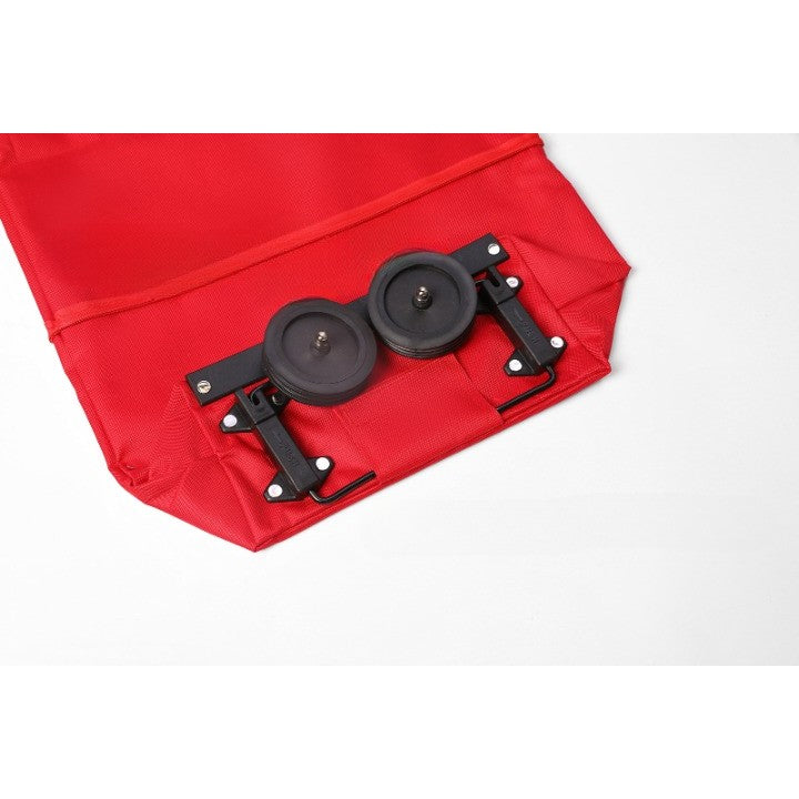 Geanta Pliabila, Flippy, 2 in 1, Carucior cu Roti, pentru Cumparaturi, 19 l, Rosu, Plastic, 39 x 46 x 12 cm-4