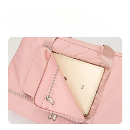 Geanta Pliabila, Flippy, pentru Voiaj, Buzunare Multiple, de Mana, Impermeabila, Material Textil, Capacitate 8 Kg, Dimensiune Deschisa 42x28x10 cm, Roz-5