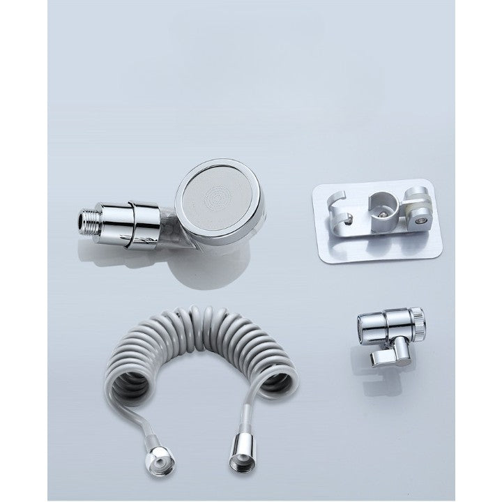 Set Extensie de Dus, Flippy, pentru Baterie Baie sau Bucatarie, 4 Piese, Filtru de Ioni Negativi, Furtun Flexibil de 3 Metri, Argintiu-5