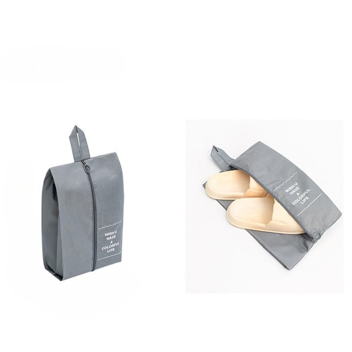 Set 7 Genti de Calatorie, Flippy, pentru Depozitare, Compresibile, 7 Dimensiuni, Impermeabile, Design cu Plasa, Pliabile, Manere Robuste, Fermoar dublu, Gri-1