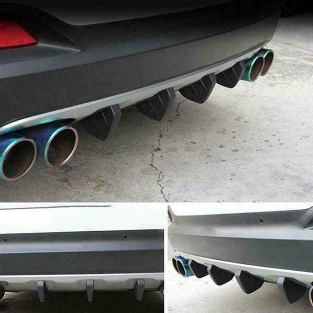 Set 4 ornamente Tuning tip "SPLITTER" pentru bara spate, culoare Neagra-2