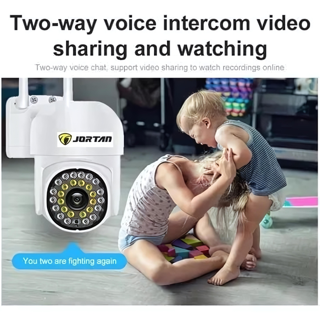Set 4x Camera de Securitate WiFi Jortan JT-8161QJ - Viziune Nocturnă 30M, 1080P, Alerta Human-ID cu LED-uri Active+4 carduri de 32gb