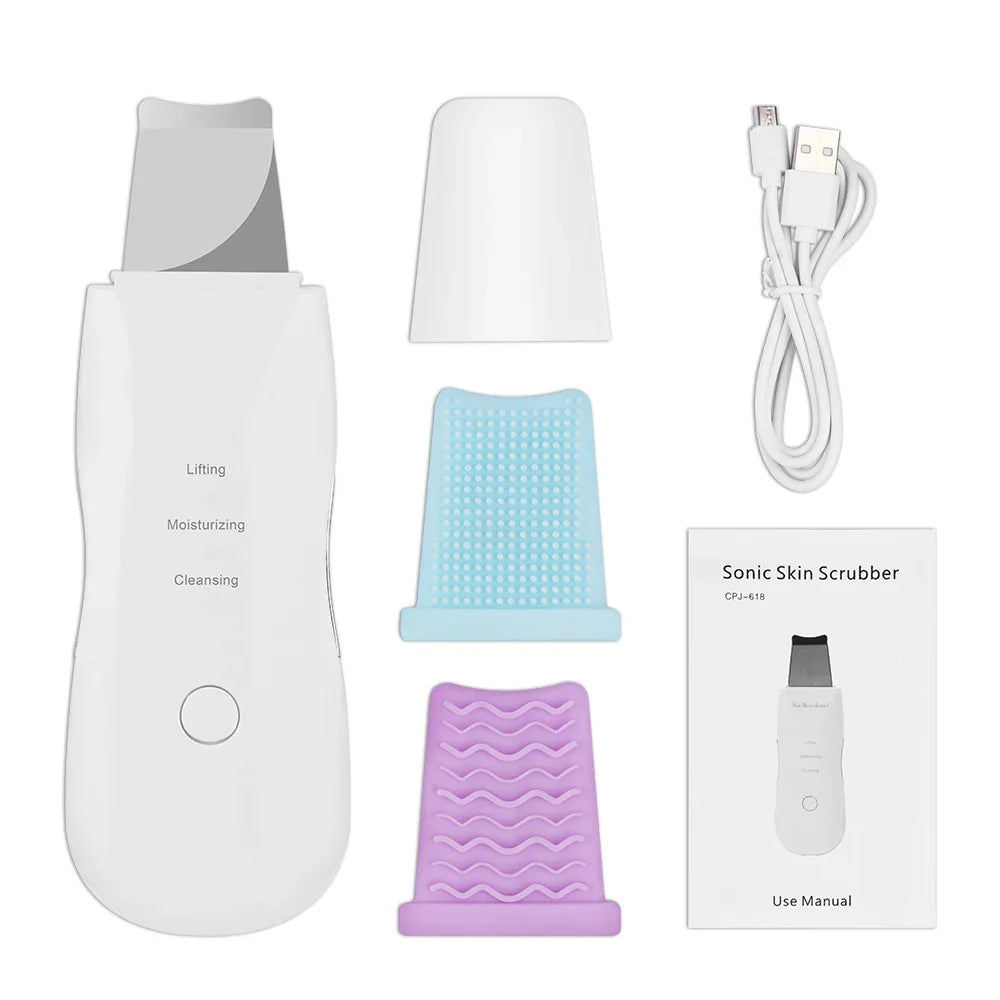 Ultrasonic Skin Scrubber – Aparat de Curățare Facială Profundă și Îngrijire a Pielii
