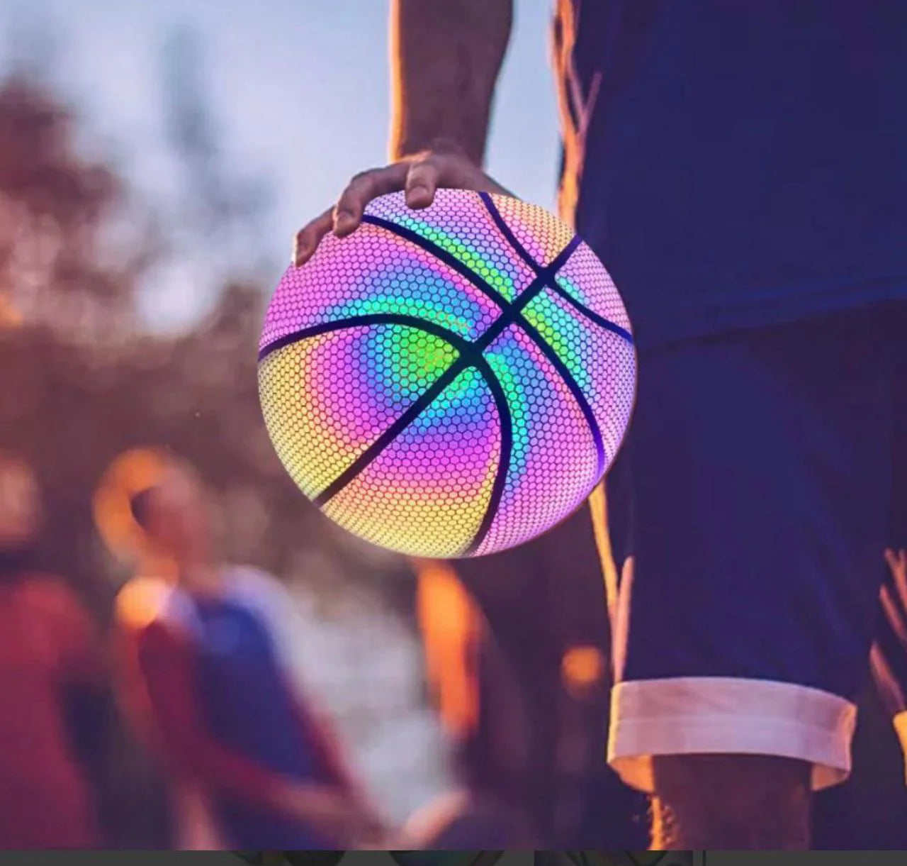 Minge Basketball reflectorizantă, design holografic, 24.5 cm