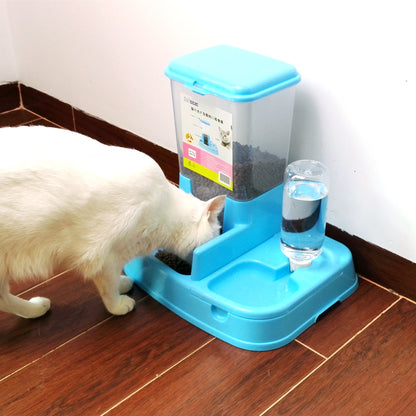Distribuitor de alimente si apa pentru animale, 2in1, culoare Albastru-2