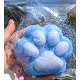 Jucarie Antistres Squishy, Flippy, cu Revenire Lenta, Model Cat Paw, Pufoasa, 7.5x7.5 cm, 55g, Ambalaj Transparent, Albastru-0