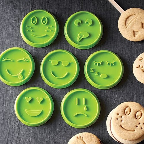 Set 7 Forme de Prajituri, Flippy, Smiley Face, Diferite Expresii, Verde-0