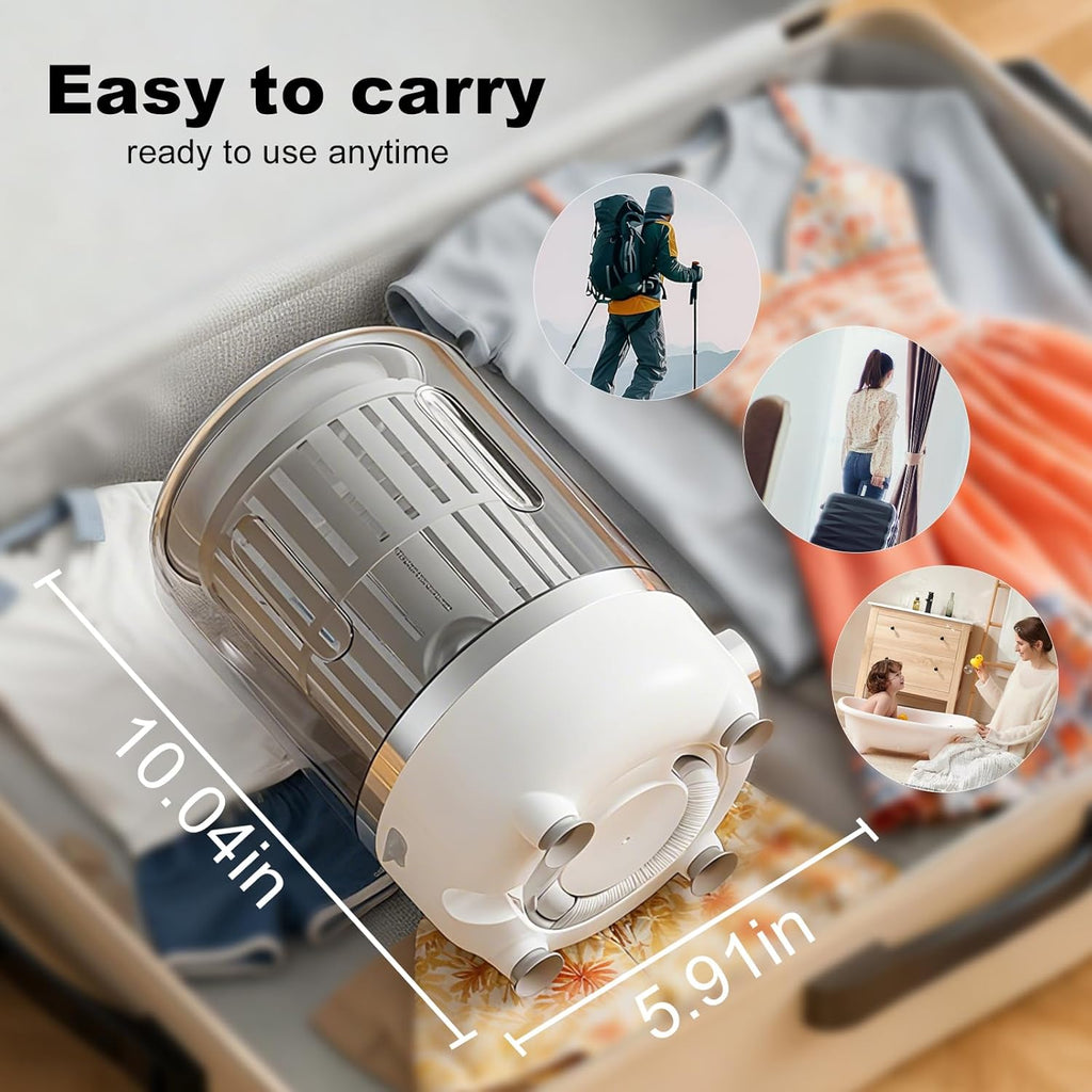 Mini Mașină de Spălat Portabilă 3L cu Stoarcere – Compactă, Wireless și Ideală pentru Lenjerie &amp; Șosete