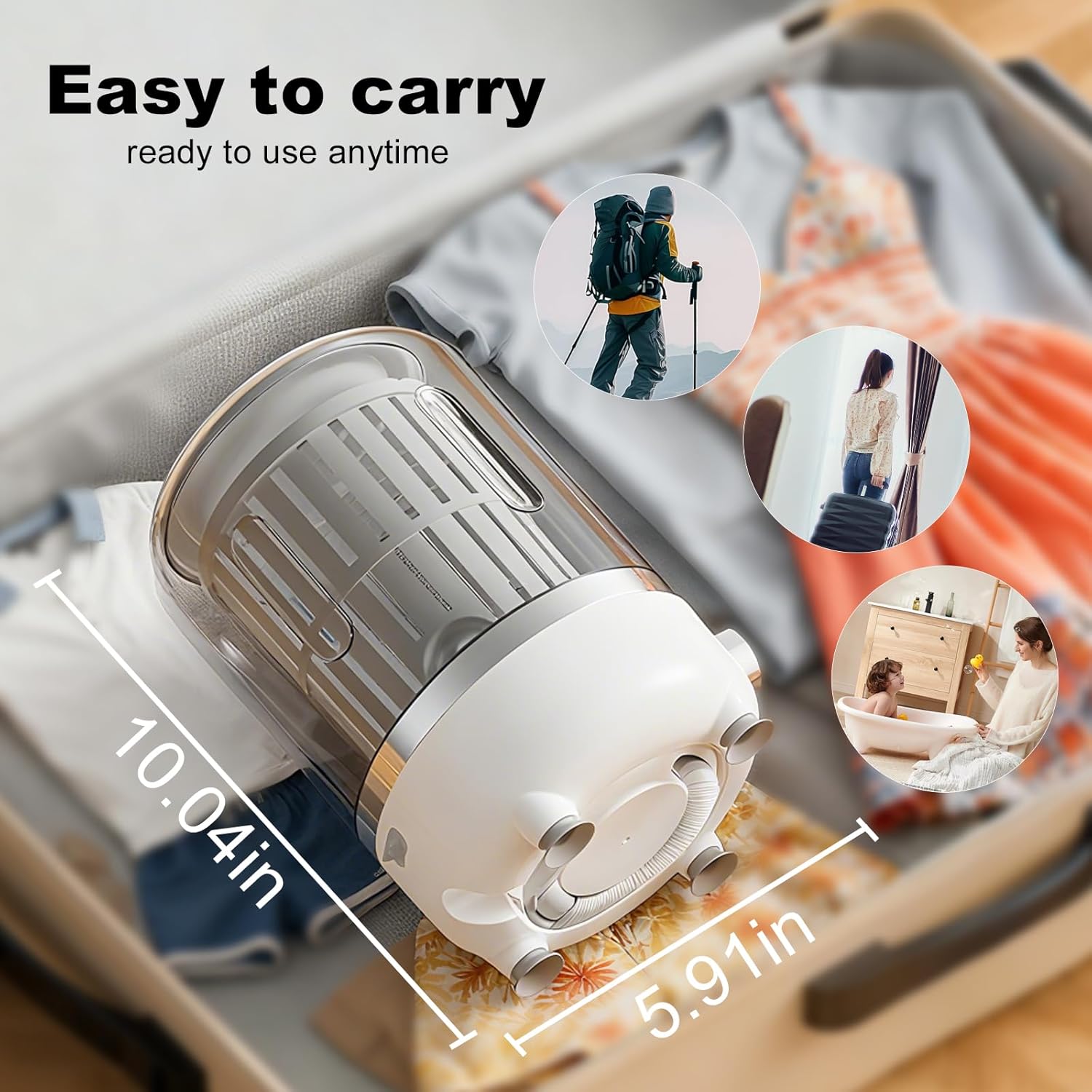 Mini Mașină de Spălat Portabilă 3L cu Stoarcere – Compactă, Wireless și Ideală pentru Lenjerie &amp; Șosete