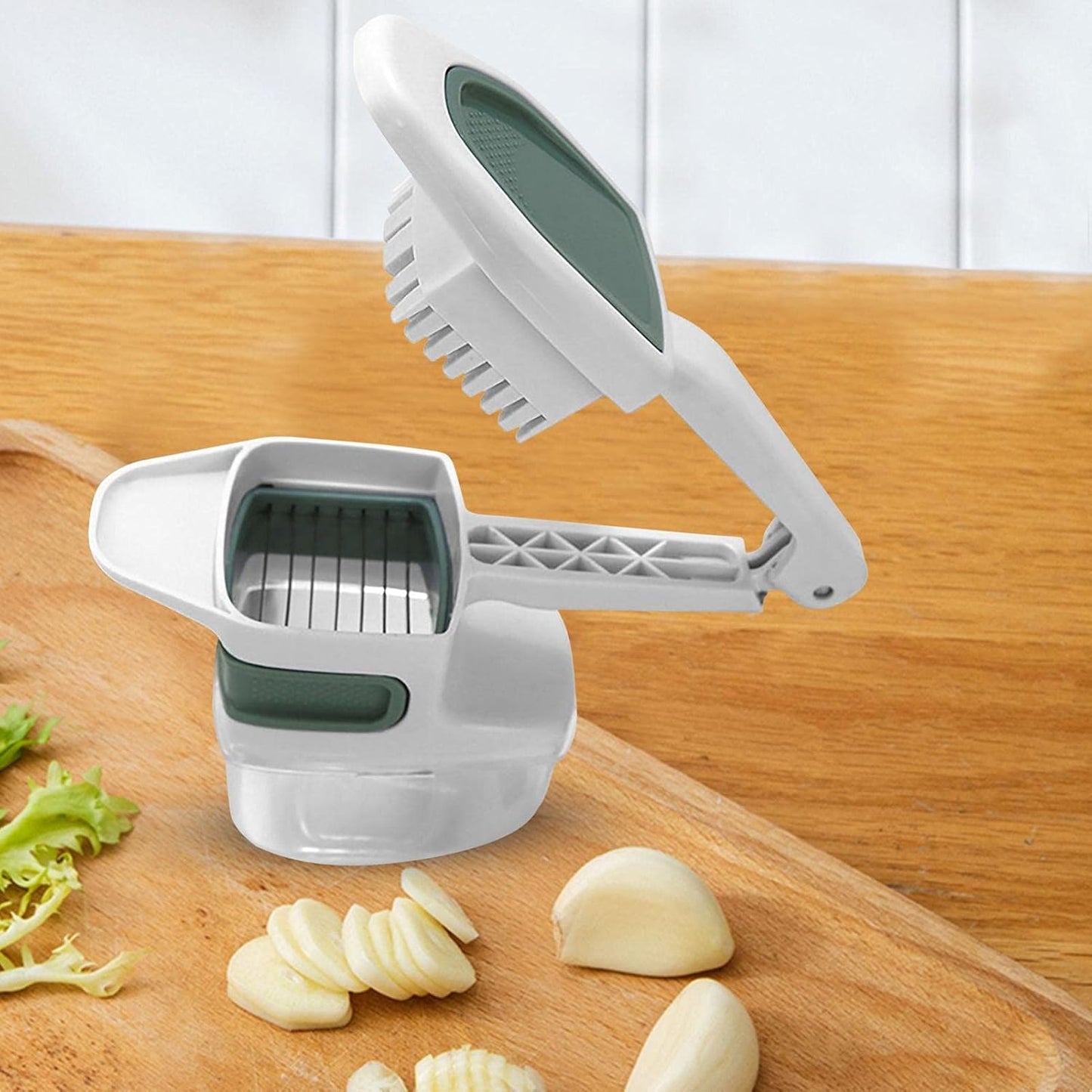 Tocator manual de legume 2in1 depozitare usturoi zdrobit