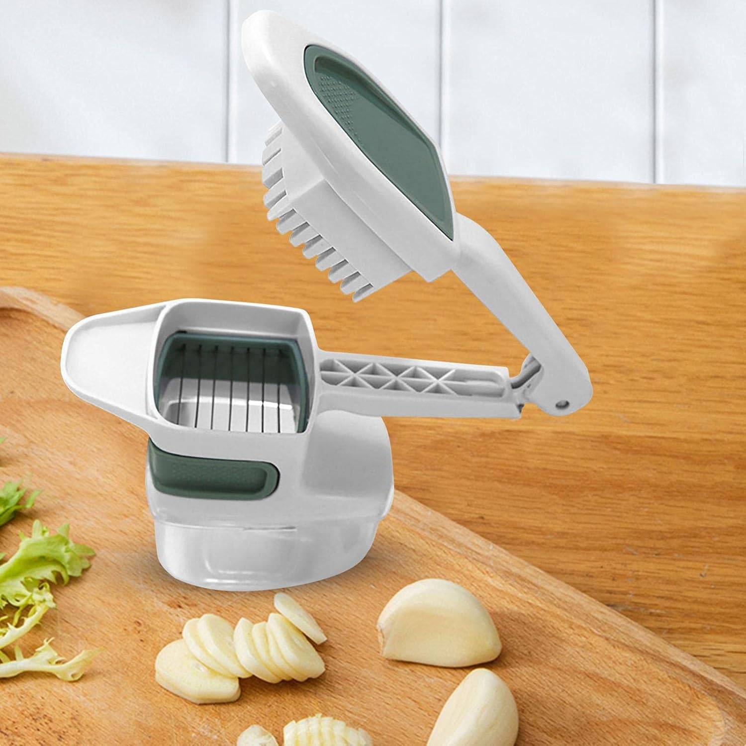 Tocator manual de legume 2in1 depozitare usturoi zdrobit