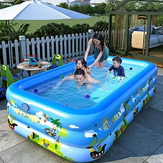 Piscina gonflabila pentru copii si adulti, cu 3 straturi si fund dublu - 5 dimensiuni