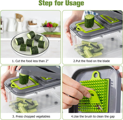 Răzătoare/Feliator 6 în 1 pentru Legume, cu 22 de Accesorii VEGGIE SLICER