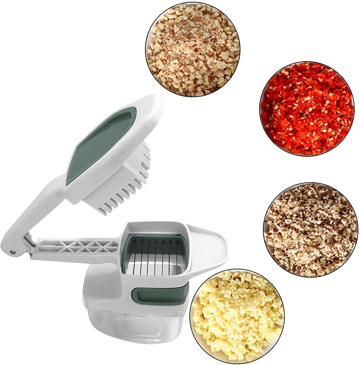 Tocator manual de legume 2in1 depozitare usturoi zdrobit