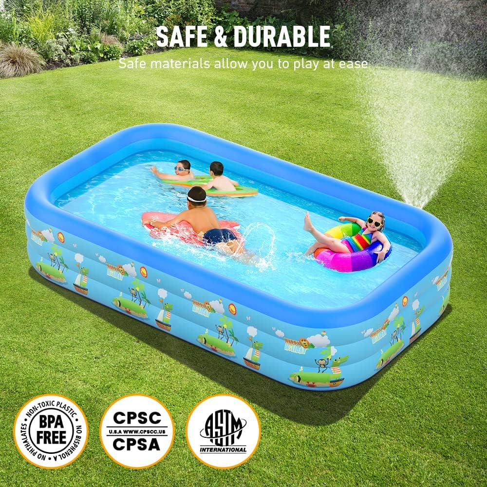 Piscina gonflabila pentru copii si adulti, cu 3 straturi si fund dublu - 5 dimensiuni