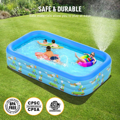 Piscina gonflabila pentru copii si adulti, cu 3 straturi si fund dublu - 5 dimensiuni