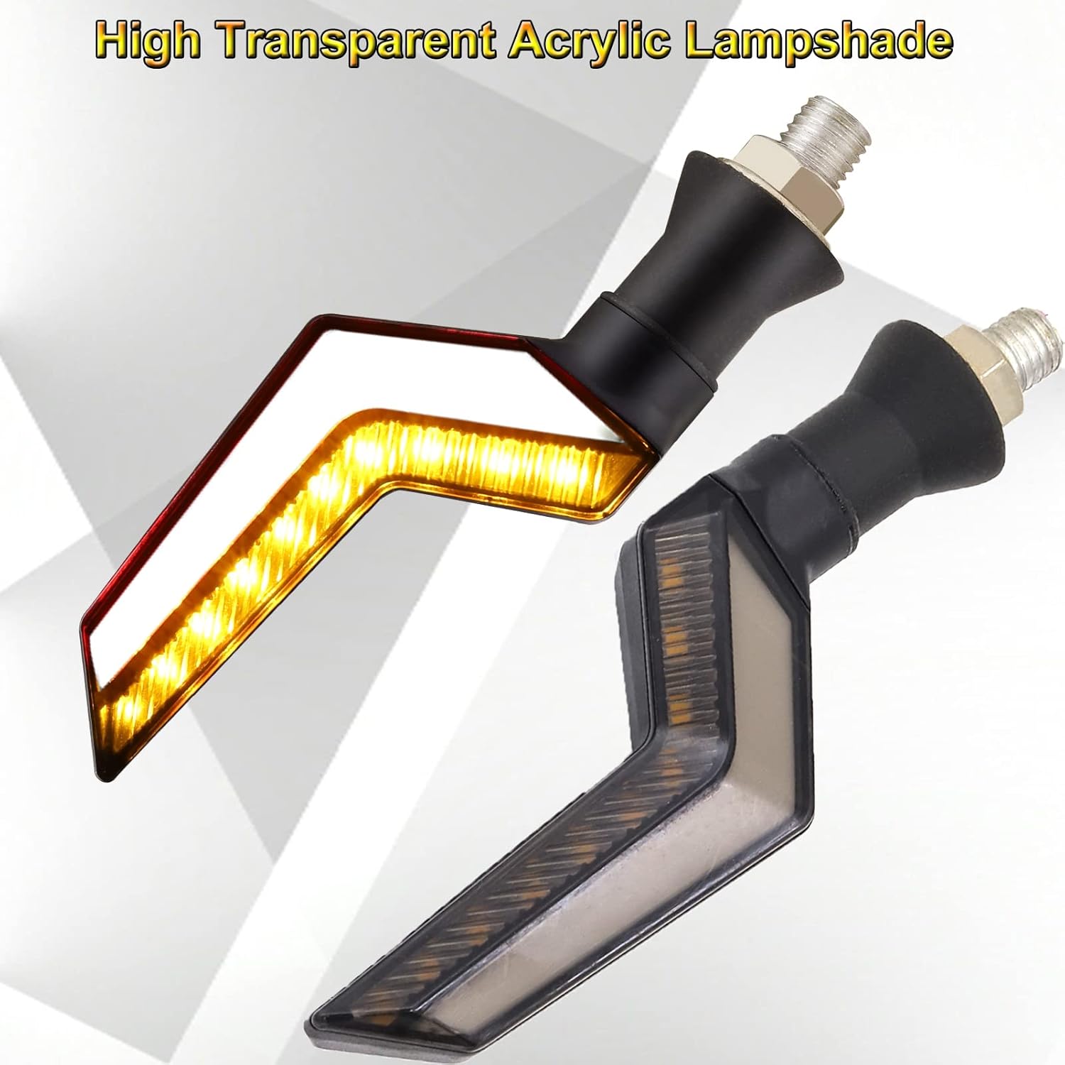 Set 2 lampi Semnalizare Moto, model BUMERANG, cu 2 functii, pozitie si semnalizare, tensiune 12V-0