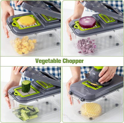 Răzătoare/Feliator 6 în 1 pentru Legume, cu 22 de Accesorii VEGGIE SLICER