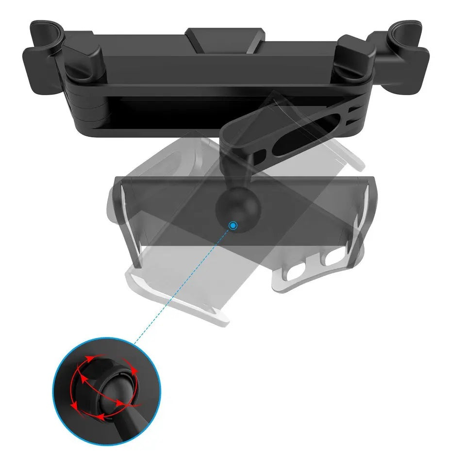 Suport auto pentru telefon si tableta, DSJ, montare pe tetiera, rotire 360°, ajustabil 110-190mm, ABS