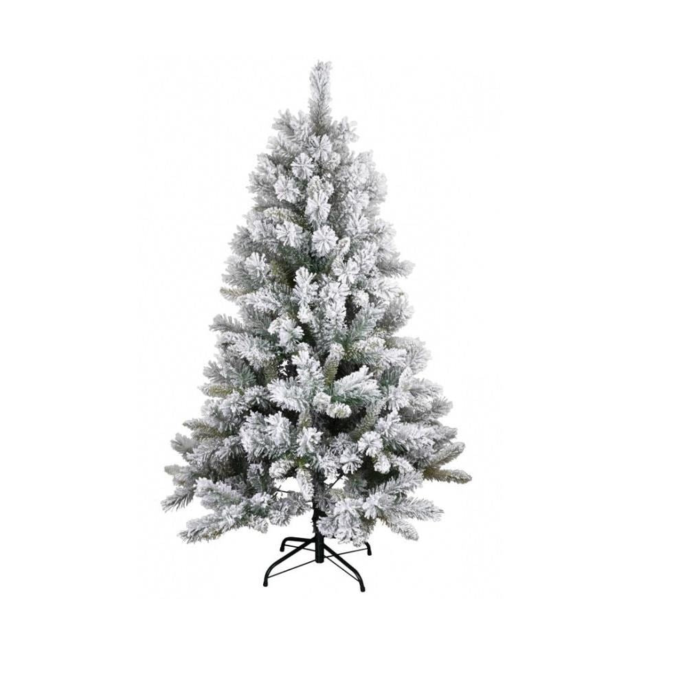 Brad Artificial de Crăciun cu Aspect Nins – Efect Zăpadă, Suport Metalic Inclus, 150cm/210cm