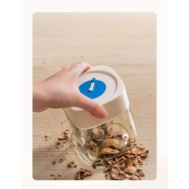 Borcan din Sticla de Inalta Calitate, Flippy, Capac Ermetic, Uz Casnic, Depozitarea Condimentelor sau a Alimentelor Umede si Uscate, 750 mL, 10x10x12.2 cm, Alb-2