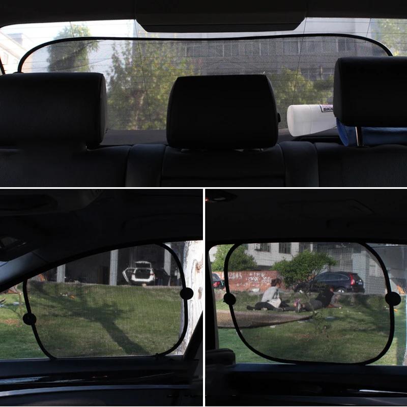 Set 5 perdele auto pentru protectie solara, universale, culoare Neagra-1
