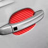 Set 4 bucati protectie zgarieturi manere usa din autocolant carbon 3D Rosu-0