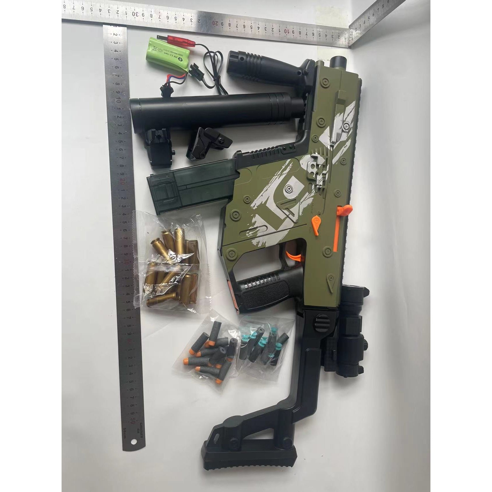 Pusca de Jucarie Victor Dagger Ultrarealista, Flippy, 20 de Proiectile, 10 Cartuse, 80 cm, Verde-1