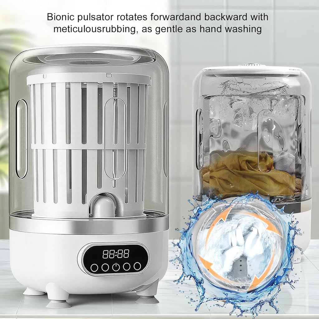 Mini Mașină de Spălat Portabilă 3L cu Stoarcere – Compactă, Wireless și Ideală pentru Lenjerie &amp; Șosete