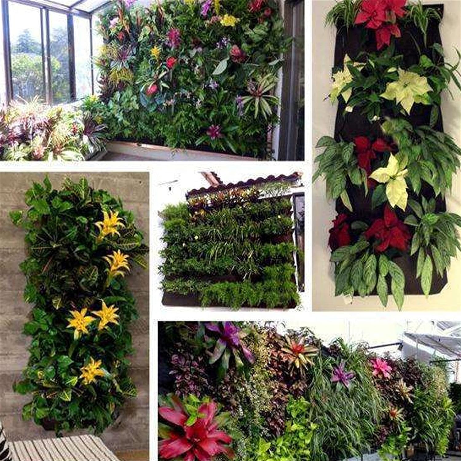 Jardinieră Verticală Neagră cu 6 Buzunare Material Textil