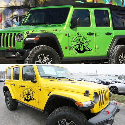 Sticker autoadeziv pentru vehicule Off Road, model "Kompass", dimensiune 44 x 55 cm, culoare Neagra-2