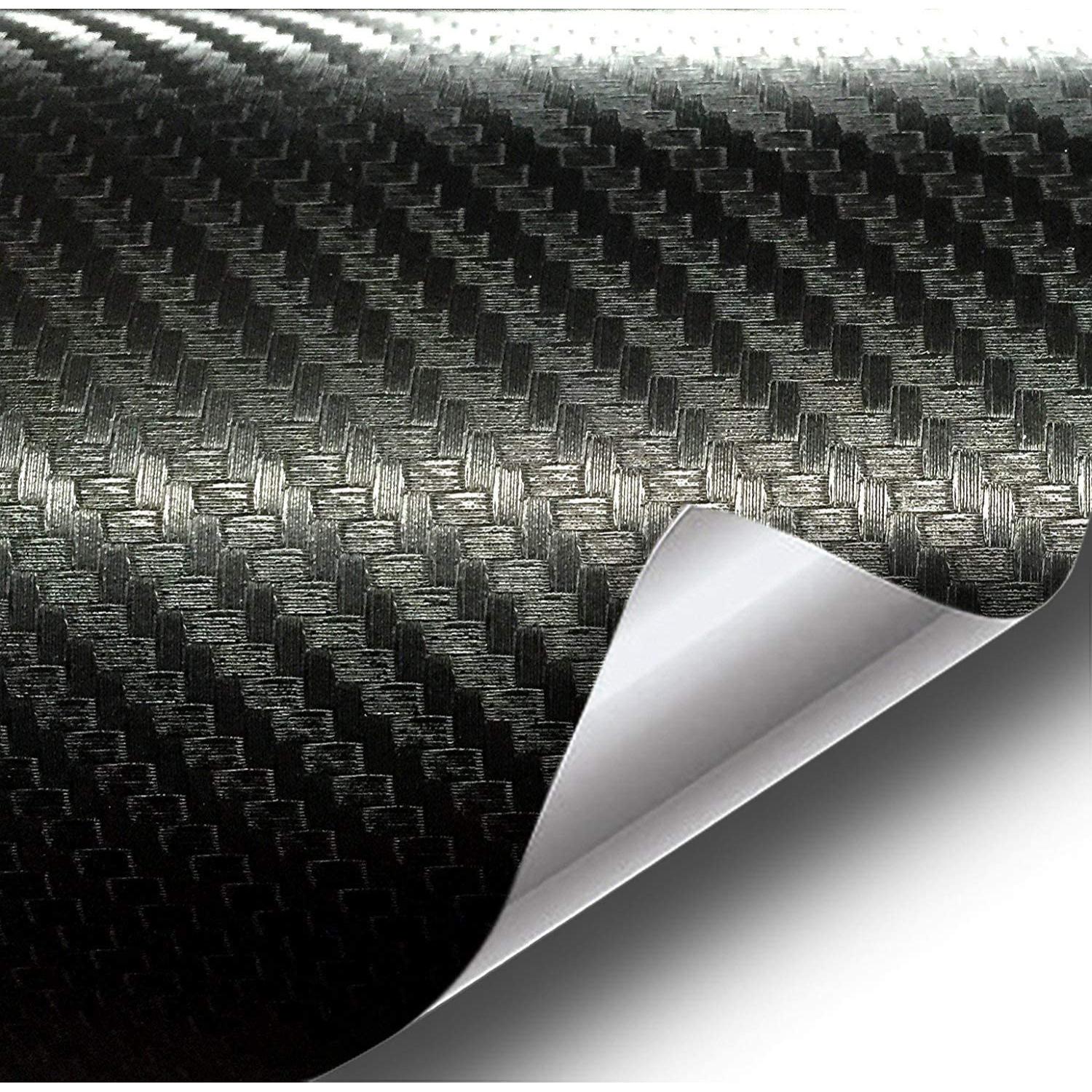 Folie colantare auto Carbon 3D Negru, 3,0m x 1,52m-0