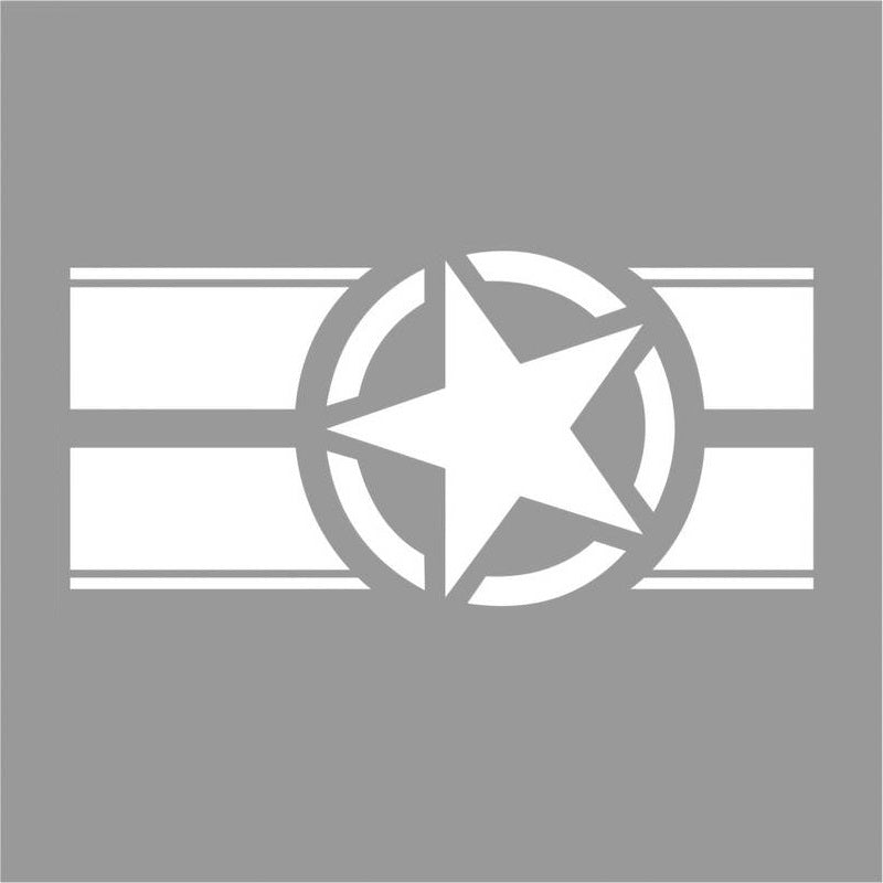 Sticker autoadeziv pentru vehicule Off Road, model "Army Star", dimensiune 90 x 43 cm, culoare Alba-1