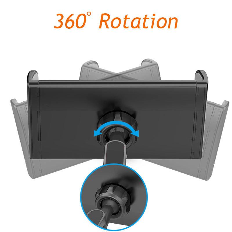 Suport auto pentru telefon si tableta, DSJ, montare pe tetiera, rotire 360°, ajustabil 110-190mm, ABS