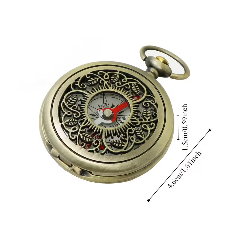 Busolă Vintage din Aliaj de Zinc – Design Retro Stil Ceas de Buzunar 55x46x13mm