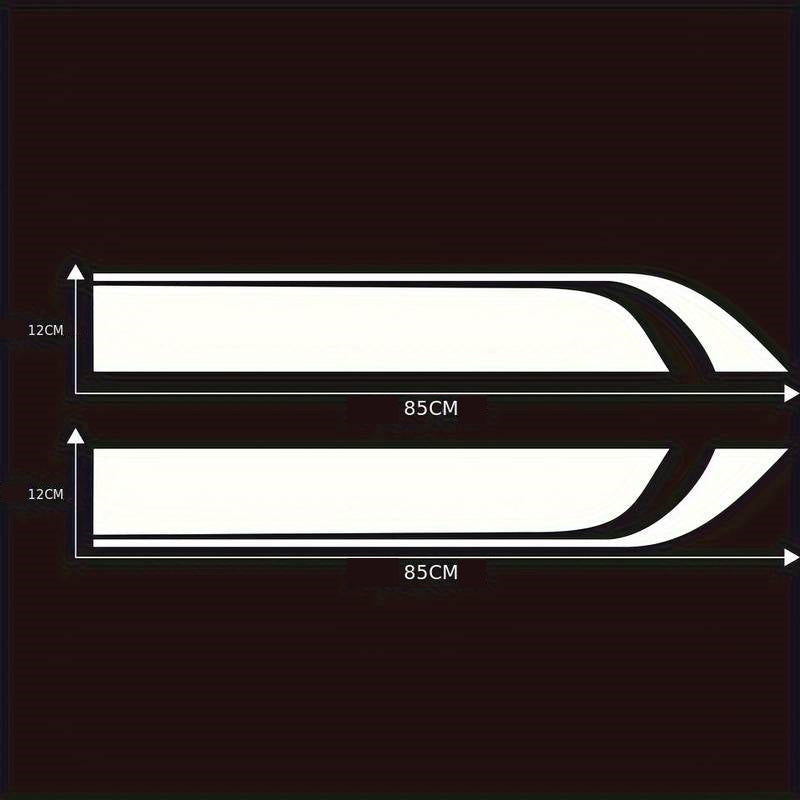 Set 2 stickere autoadezive Tuning, model "Hood Stripes V1", dimensiune 85 x 12 cm, culoare Neagra-2