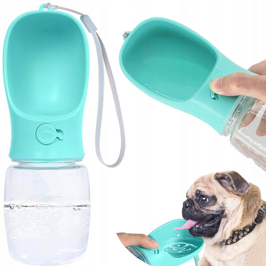 Sticla Portabila de Apa pentru Plimbarea Câinilor cu Bol Integrat 380ml