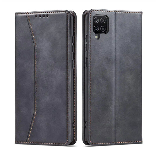 Husa pentru Samsung Galaxy A12 5G,piele ecologica-Negru