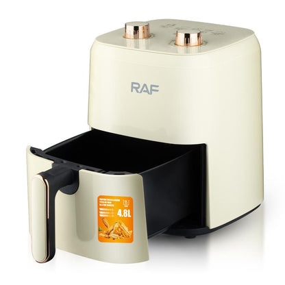 Friteuza Air Fryer RAF R5237 cu aer cald, fără ulei – Capacitate 3L, 12 Programe, 1300W, Alb