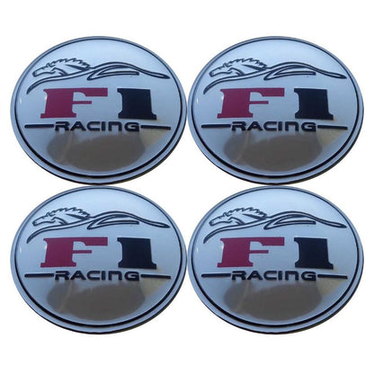 Set 4 buc. ornament central janta, model "F1 Chrome", diametru 5cm-1