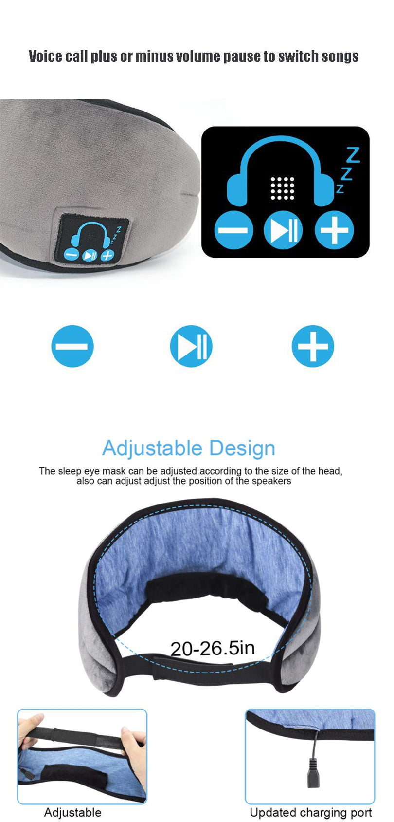 Masca Bluetooth pentru Somn – Confort și Muzică în Timpul Odihnei