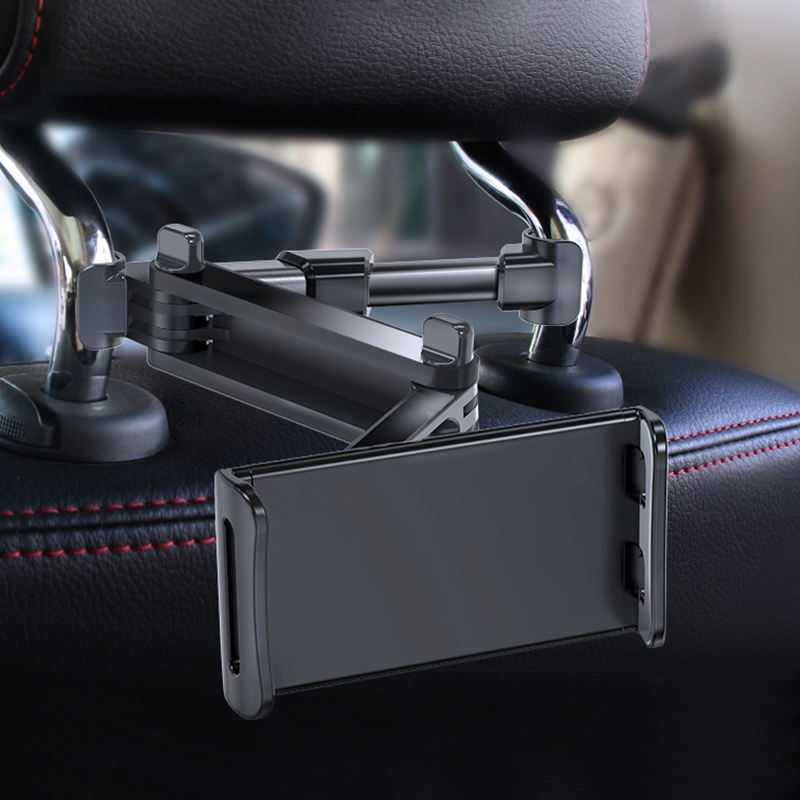 Suport auto pentru telefon si tableta, DSJ, montare pe tetiera, rotire 360°, ajustabil 110-190mm, ABS