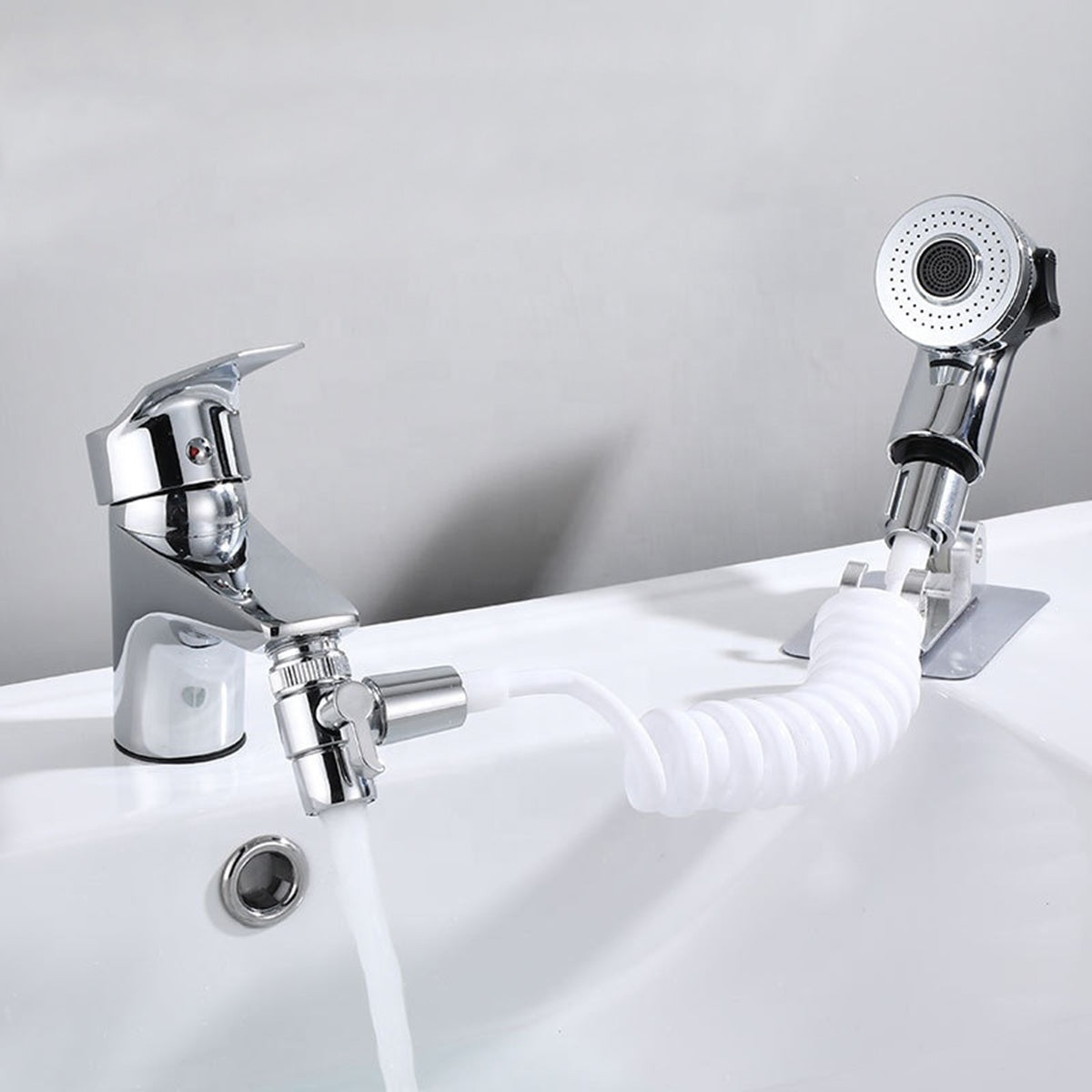 Para de dus suplimentara cu furtun extensibil pentru chiuveta sau cada, AVX-AG176B-1