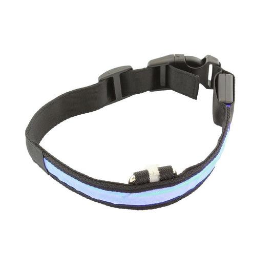 Zgarda iluminata cu LED pentru caine sau pisica, culoare Albastra, AVX-AG232A-0
