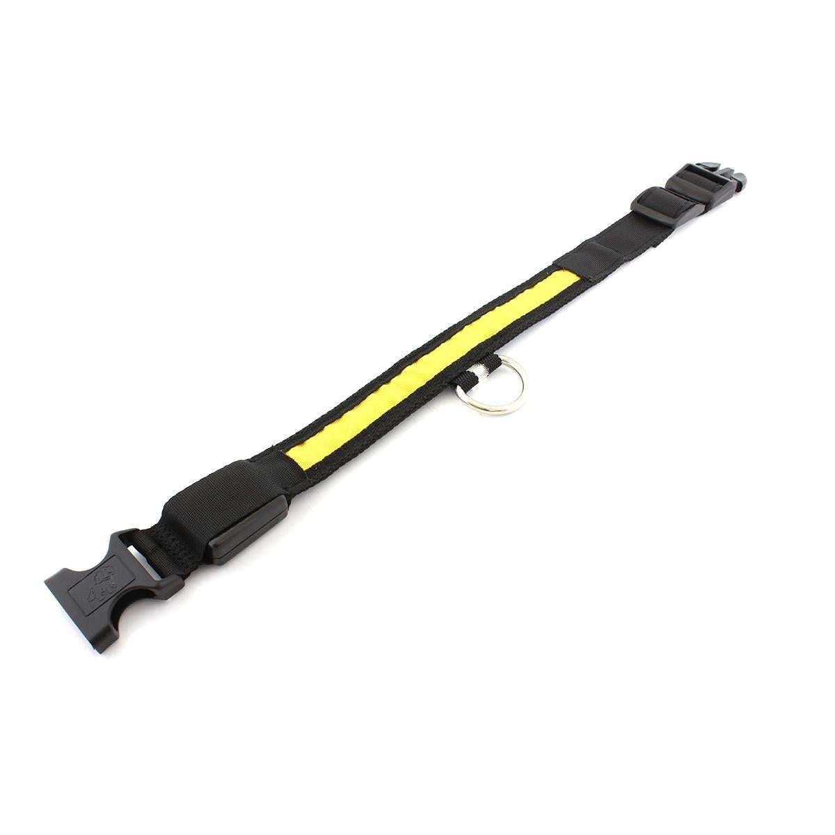 Zgarda iluminata cu LED pentru caine sau pisica, culoare Galben, AVX-AG232B-2
